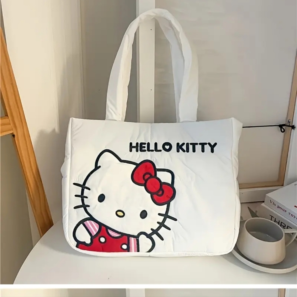 Hello Kitty White Puffy Tote Bag